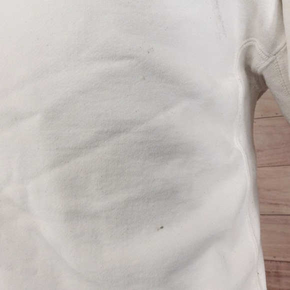 VINTAGE RUSSELL ATHLETIC PRO COTTON USA MADE WHITE CREW NECK SWEATSHIRT XL STAIN - Picture 6 of 16